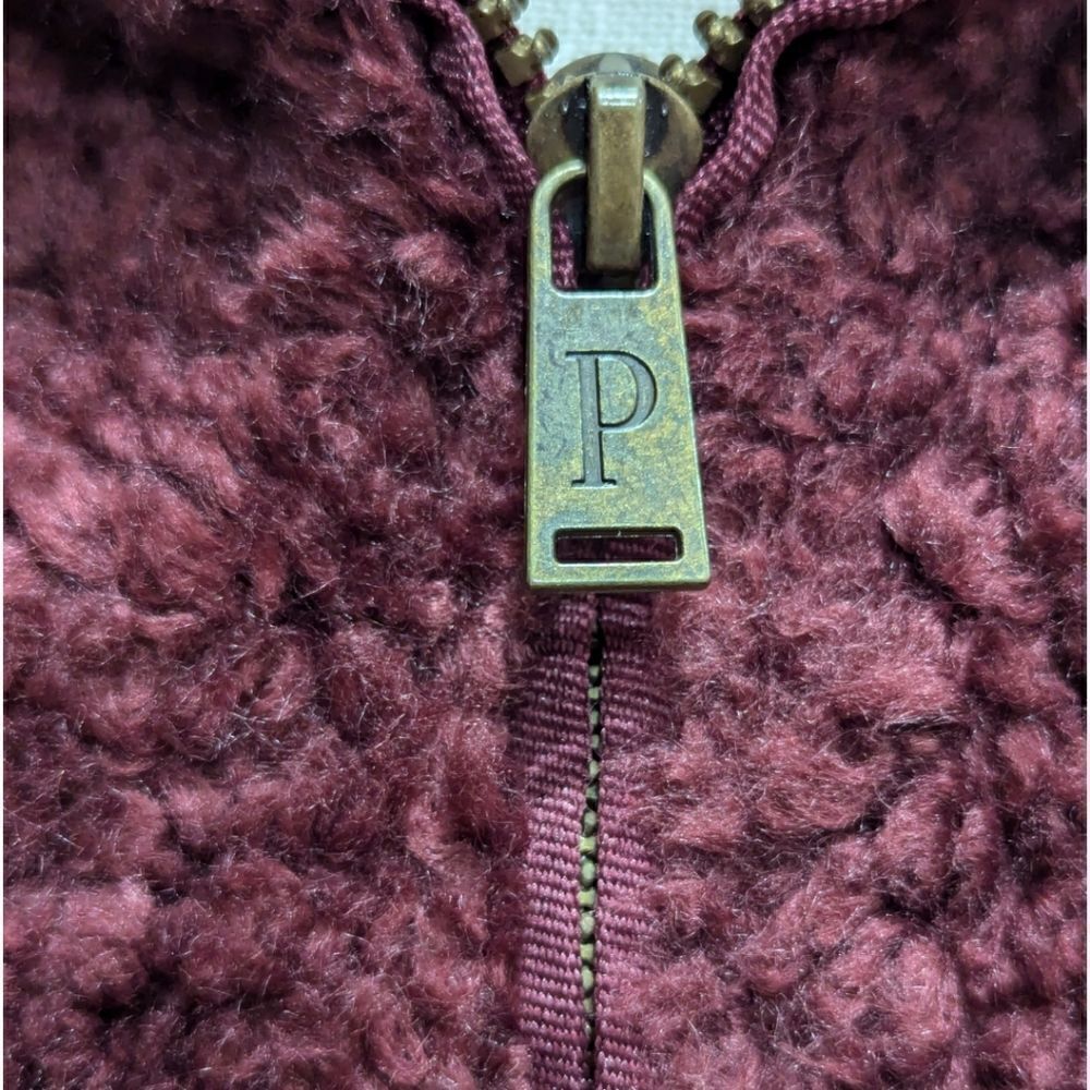 Pendleton Fuzzy Teddy Soft Zip Sweater Jacket in Burgundy Women's Size S - Picture 9 of 13